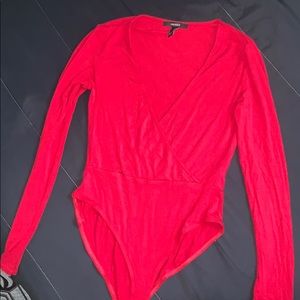Red body suit long sleeve